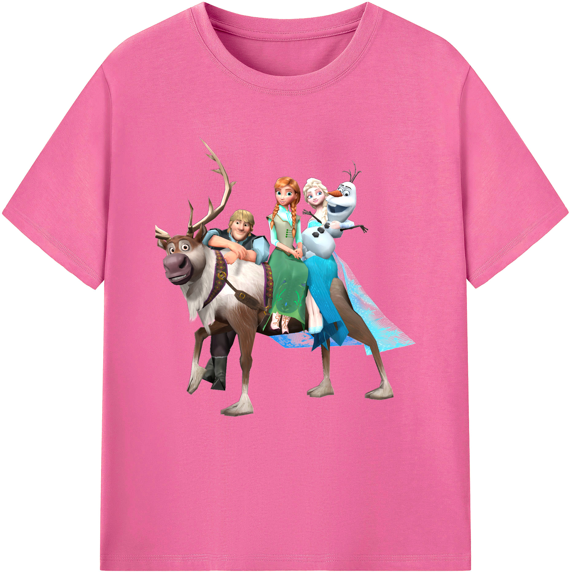 （画像用） アナと雪の女王 アンナ エルサ Frozen Anna Elsa レディースカジュアルプリントTシャツ（綿100％）